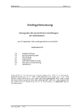Kindergartensatzung 2025/2026